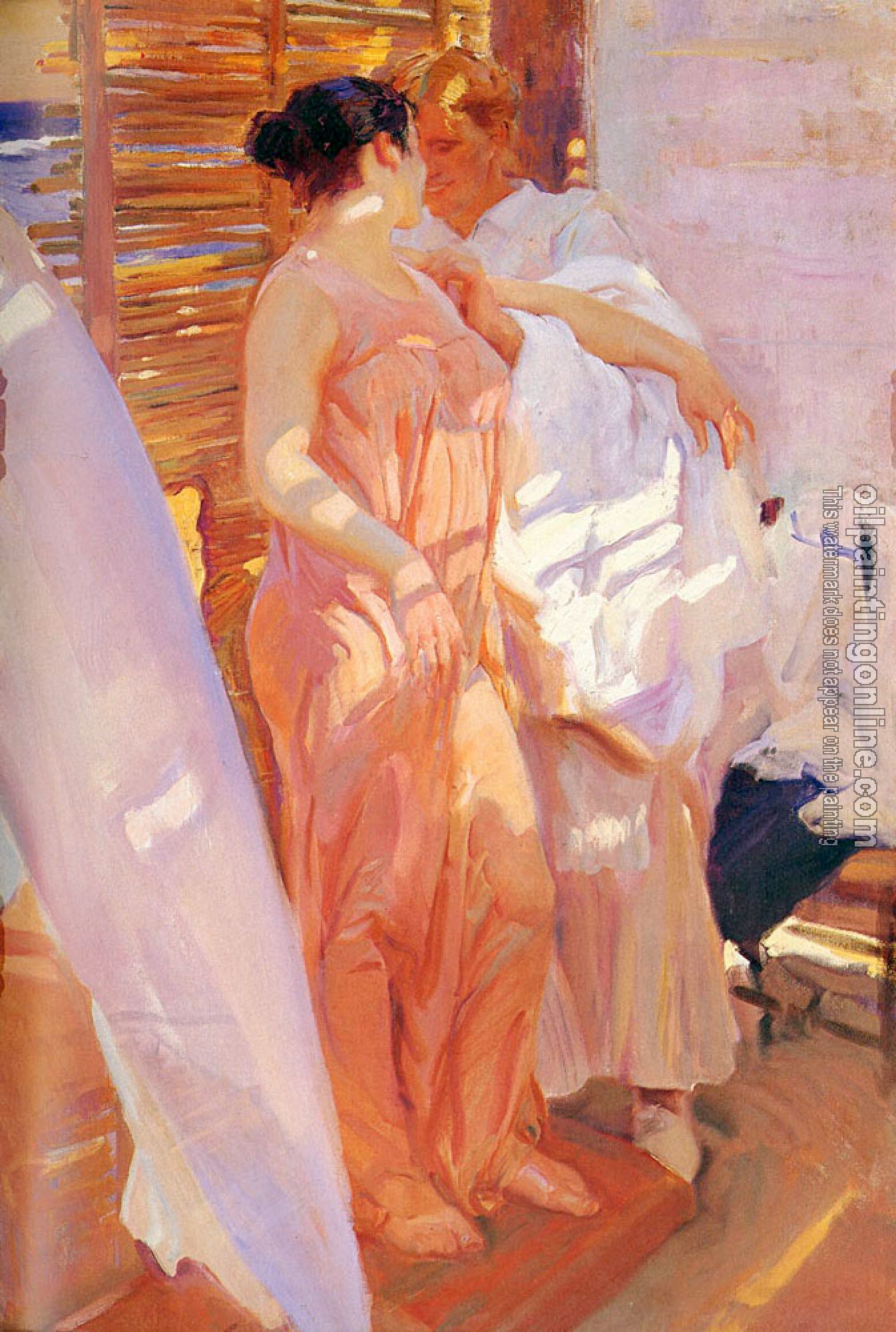 Joaquin Sorolla y Bastida - La Bata Rosa